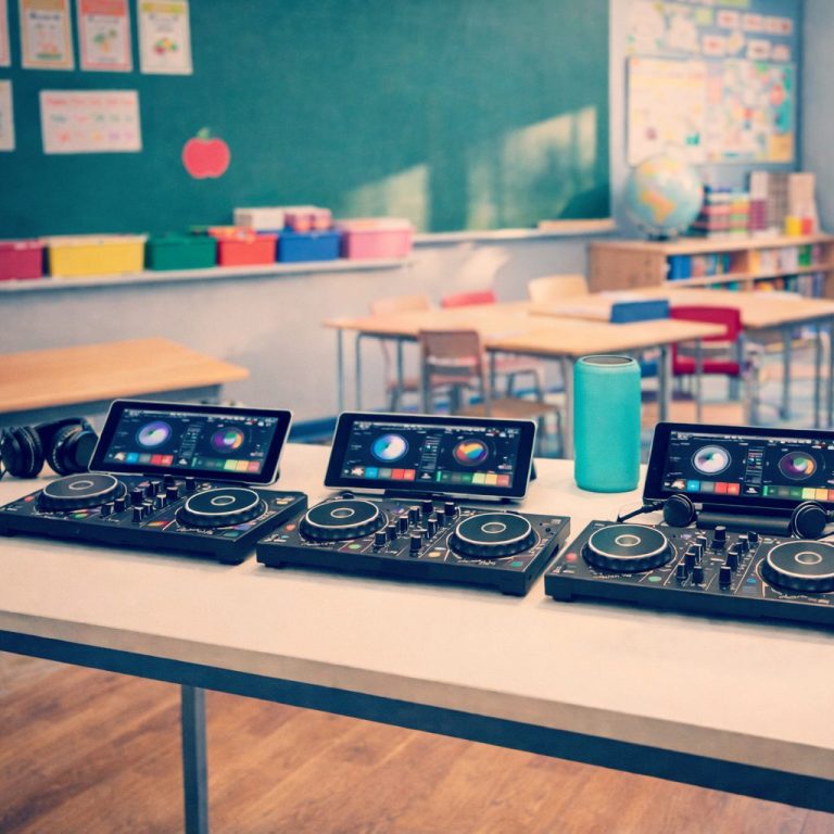 Attrezzatura per Dj a Genova per bambini Console Pioneer, cuffie e speaker